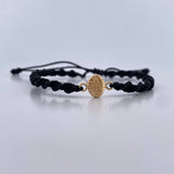 Pulsera Negra Virgen Del Carmen 0.35gr / Oro Amarillo 18K &