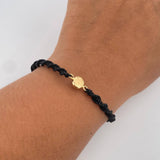 Pulsera Negra Virgen Del Carmen 0.35gr / Oro Amarillo 18K &