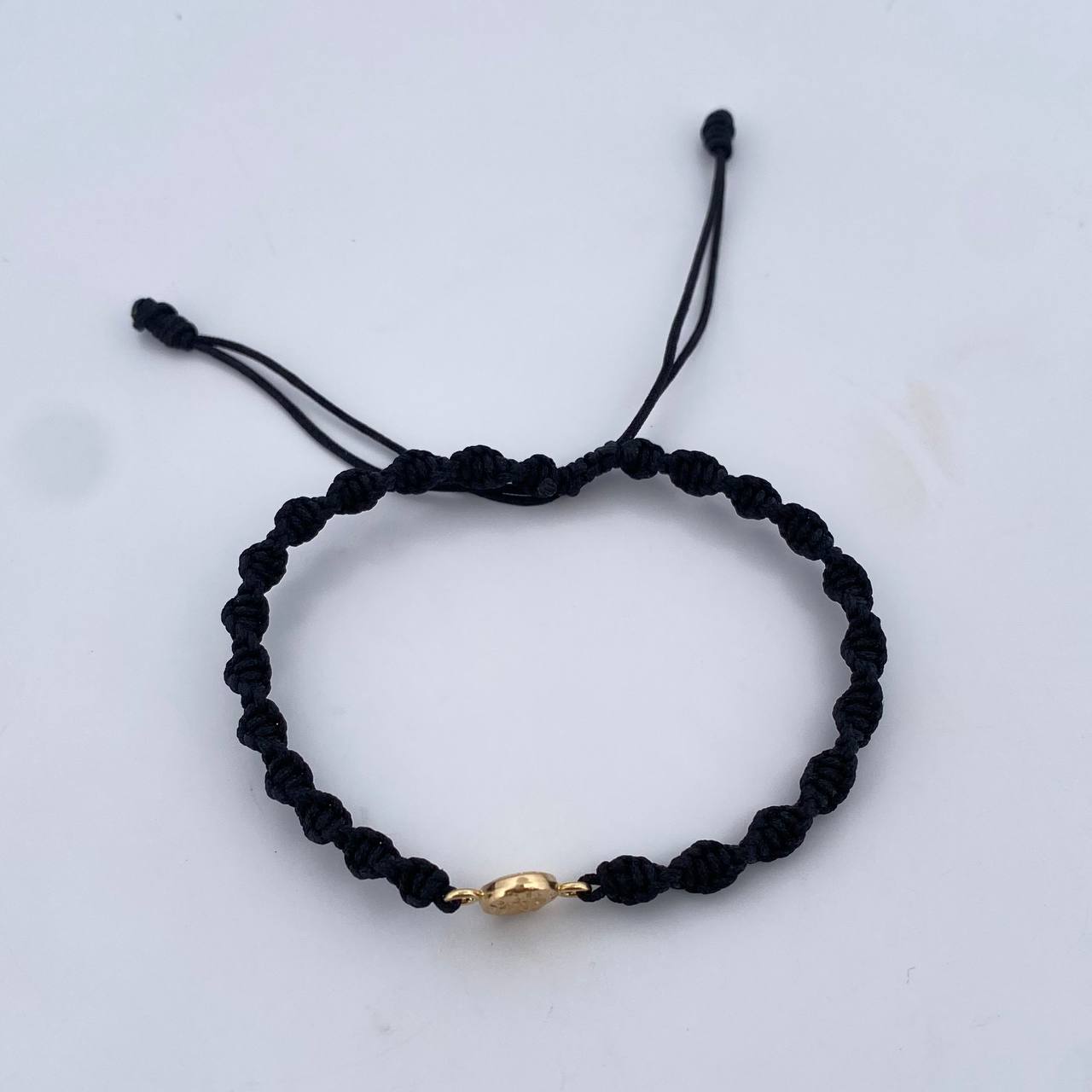 Pulsera Negra Virgen Del Carmen 0.35gr / Oro Amarillo 18K &