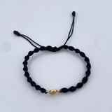Pulsera Negra Virgen Del Carmen 0.35gr / Oro Amarillo 18K &