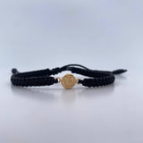 Pulsera Negra Letra P 0.4gr / Oro Amarillo 18K &