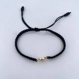 Pulsera Negra Letra P 0.4gr / Oro Amarillo 18K &