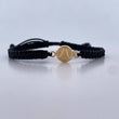 Black Bracelet Letter A 0.4gr / 18K Yellow Gold &