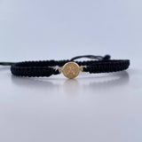 Black Bracelet Letter X 0.4gr / 18K Yellow Gold &