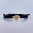 Pulsera Negra Letra N 0.4gr / Oro Amarillo 18K &