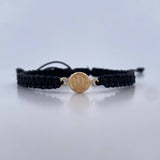 Pulsera Negra Letra N 0.4gr / Oro Amarillo 18K &