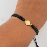 Pulsera Negra Letra N 0.4gr / Oro Amarillo 18K &