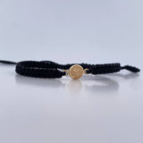 Pulsera Negra Letra Y 0.4gr / Oro Amarillo 18K &