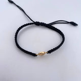 Pulsera Negra Letra Y 0.4gr / Oro Amarillo 18K &