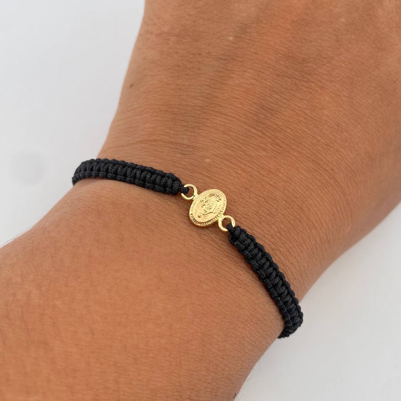 Black Virgin Miraculous Bracelet 0.3gr / 18K Yellow Gold &