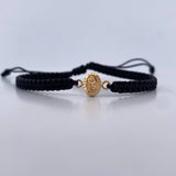 Pulsera Negra Virgen Del Carmen 0.35gr / Oro Amarillo 18K &