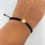 Pulsera Negra Virgen Del Carmen 0.35gr / Oro Amarillo 18K &