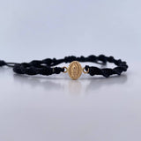 Pulsera Negra Virgen Guadalupe 0.4gr / Oro Amarillo 18K &