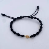 Pulsera Negra Virgen Guadalupe 0.4gr / Oro Amarillo 18K &