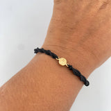 Pulsera Negra Virgen Guadalupe 0.4gr / Oro Amarillo 18K &