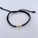 Pulsera Negra Virgen Del Carmen 0.35gr / Oro Amarillo 18K &
