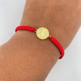Pulsera Roja San Benito 1.1gr / Oro Amarillo 18K &