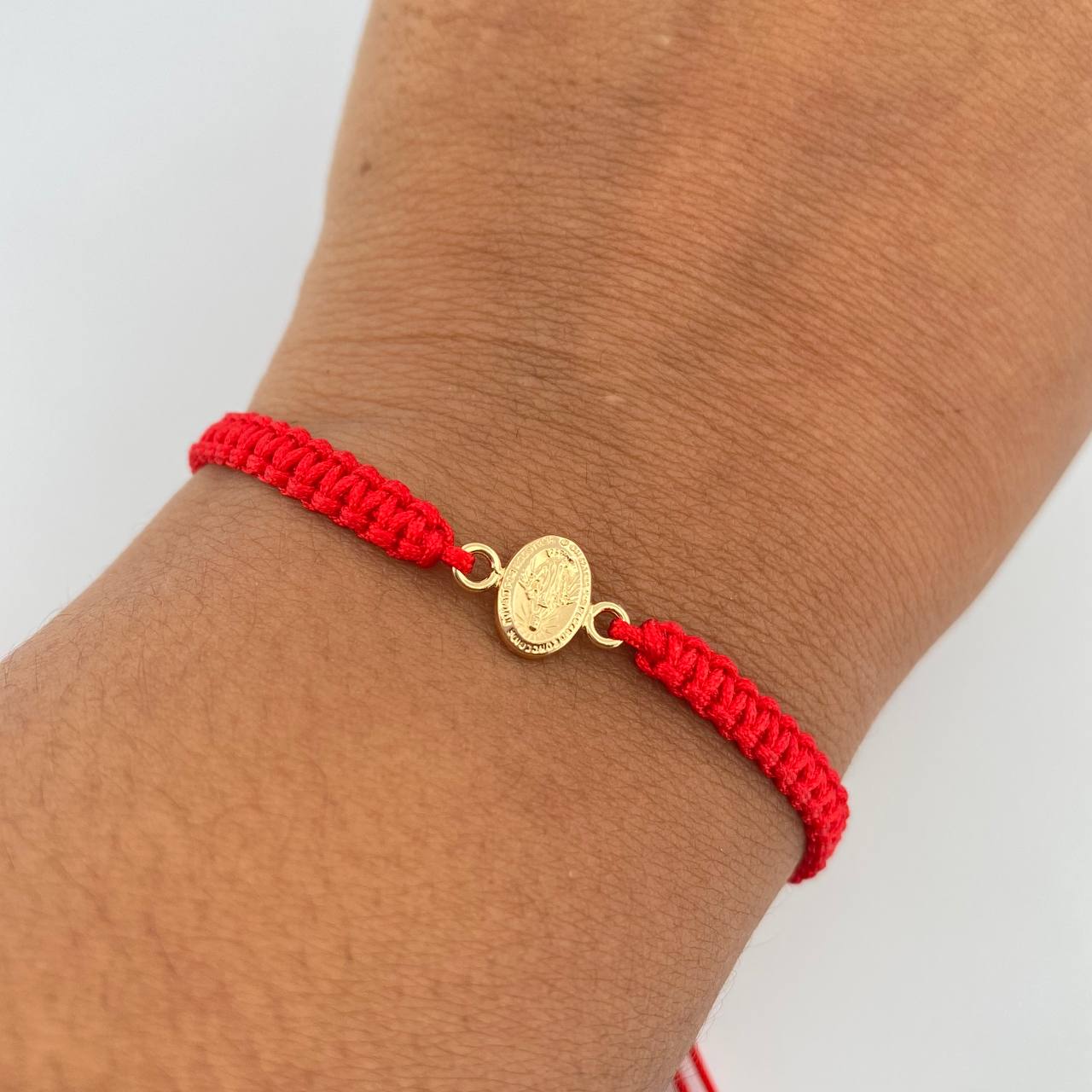 Red Virgin Miraculous Bracelet 0.3gr / 18K Yellow Gold &