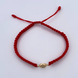 Red Bracelet Letter J 0.4gr / 18K Yellow Gold &