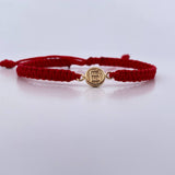 Pulsera Roja Letra E 0.4gr / Oro Amarillo 18K &