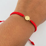 Pulsera Roja Letra E 0.4gr / Oro Amarillo 18K &