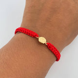 Pulsera Roja Letra W 0.4gr / Oro Amarillo 18K &