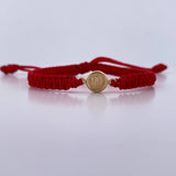 Pulsera Roja Letra W 0.4gr / Oro Amarillo 18K &
