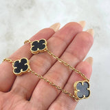 Paperclip Chain Black Clover 27.15gr / 23 1/2 in / 18K Yellow Gold Nac.Esp. ©