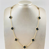 Paperclip Chain Black Clover 27.15gr / 23 1/2 in / 18K Yellow Gold Nac.Esp. ©