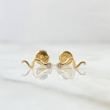Topos Serpiente 0.75gr / 1cm / Circon Blanco Oro Amarillo 18K ©