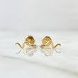 Topos Serpiente 0.7gr / 10mm Circon blanco Oro Amarillo 18K
