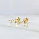 Topos Serpiente 0.7gr / 1cm / Circon Blanco Oro Amarillo 18K ©