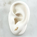 Topos Serpiente 0.7gr / 10mm Circon blanco Oro Amarillo 18K