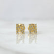 Stud Earrings Letter N 0.8gr / 6mm White Zircons 18K Yellow Gold ©