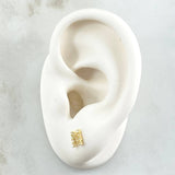 Stud Earrings Letter N 0.75gr / 6mm White Zirconia 18K Yellow Gold ©