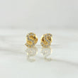 Topos Letra S 0.7gr / 6mm Circones Blancos Oro Amarillo 18K