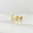 Topos Letra S 0.75gr / 6mm Circones Blancos Oro Amarillo 18K