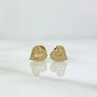 Topos Corazon 0.9gr / 6mm Circones blancos Oro Amarillo 18K