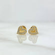 Stud Earrings Heart 0.95gr / 6mm White Zircons 18K Yellow Gold ©