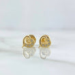 Topos Corazon Compartido 0.8gr / 6mm Circones Blancos Oro Amarillo 18K ©