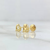 Topos Corazon Compartido 0.8gr / 6mm Circones Blancos Oro Amarillo 18K ©