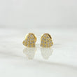Topos Corazon Tupido 0.85gr / 6mm Circones Blancos Oro Amarillo 18K