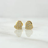 Stud Earrings Corazon Tupido 0.85gr / 6mm White Zircons 18K Yellow Gold ©