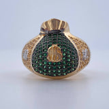 Money Bag Ring 10.2gr / Size 10 / 18K Gold $