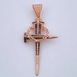 Pendant Nail Cross Crown Thorns 8.6gr / 6.2cm (2.4in) / 18K Gold $