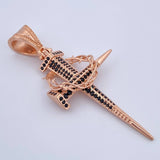 Pendant Nail Cross Crown Thorns 8.6gr / 6.2cm (2.4in) / 18K Gold $