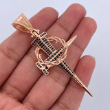 Pendant Nail Cross Crown Thorns 8.6gr / 6.2cm (2.4in) / 18K Gold $