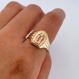 Virgin Guadalupe Ring 3.6gr / Size 5 1/2 / 18K Gold $