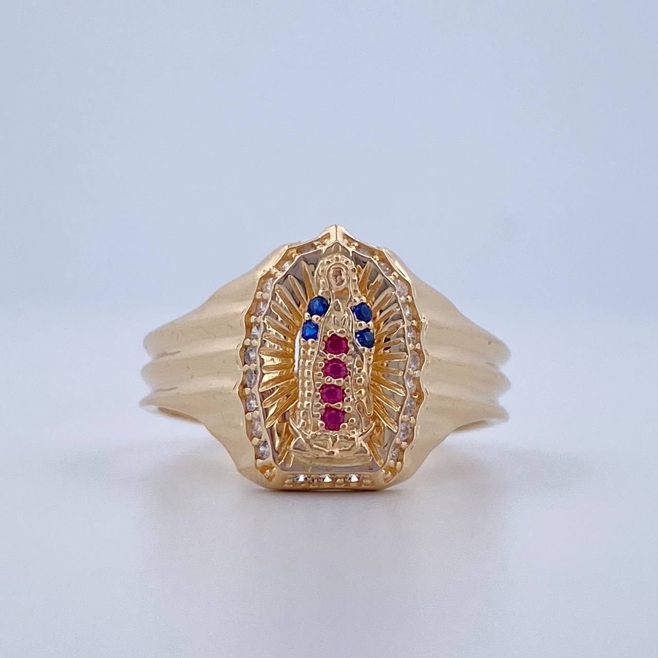 Virgin Guadalupe Ring 4gr / Size 7 1/2 / 18K Gold $