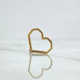 Charm Heart Silhouette 0.95gr / 1.4cm / White Zircon 18K Yellow Gold